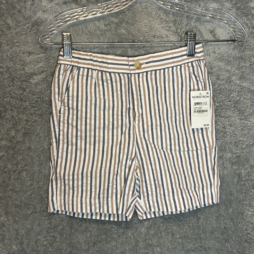 Miles the Label Boys Striped Seersucker Shorts 7Y Preppy Coastal Nantucket Muted